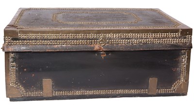 Lot 275 - Chinese Brass-Bound Leather Trunk On a later...