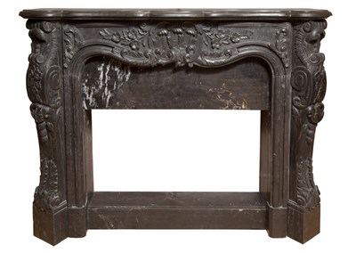 Lot 404 - Black Marble Fireplace Mantel Height 45 inches,...