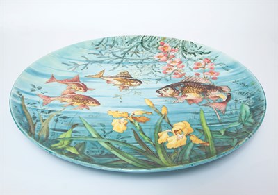 Lot 262 - French Art Nouveau Glazed Ceramic Charger...