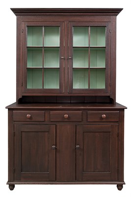 Lot 257 - American Mahogany Stained Step-Back Cupboard...