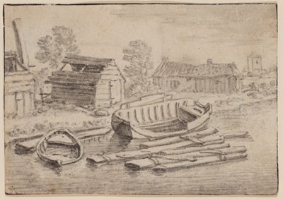 Lot 28 - Hermann Saftleven Dutch, 1609-1685 Rowboats...