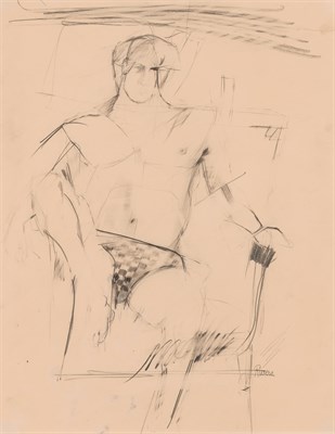 Lot 107 - Larry Rivers American, 1923-2002 Man Wearing a...