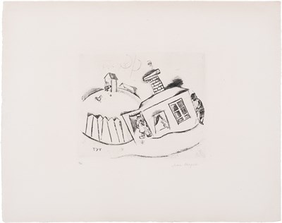 Lot 33 - Marc Chagall HAUS IN PESKOWATIK Drypoint