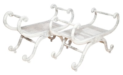Lot 226 - Pair of Neoclassical Style White Painted Wood...