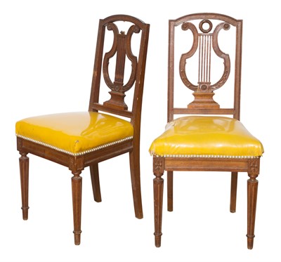 Lot 124 - Pair of Provincial Louis XVI Style Oak Side...