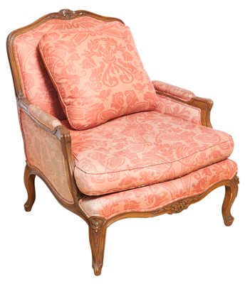 Lot 164 - Pair of Louis XV Style Upholstered Fruitwood...