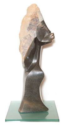 Lot 166 - Carved Marble Figural Bust Signed T. Zinyeka...