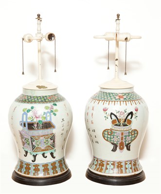 Lot 172 - Pair of Chinese Famille Verte Style Porcelain...