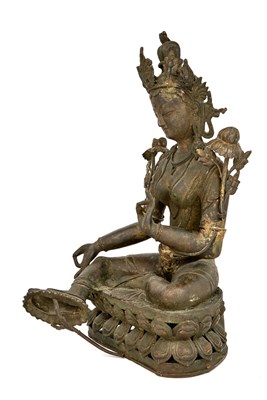 Lot 11 - Nepalese Bronze Figure of Padmapani 19th...