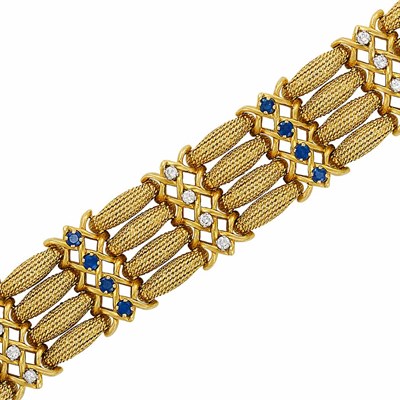 Lot 235 - Gold, Sapphire and Diamond Bracelet