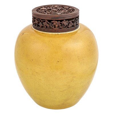 Lot 79 - Chinese Yellow Glazed Porcelain Jar 19th...