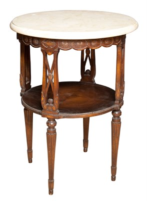 Lot 225 - Neoclassical Style Marble Top Mahogany Stained...