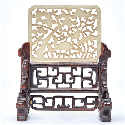 Lot 92 - Chinese Pale Celadon Jade Plaque Possibly Qing...