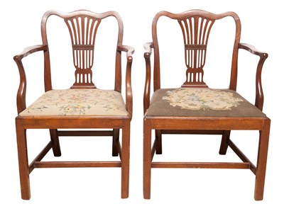 Lot 261 - Two George III Mahogany Open Armchairs