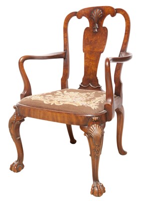 Lot 266 - George II Style Walnut Open Armchair