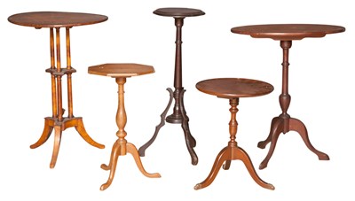 Lot 298 - Group of Five Various Woods Tables and Stands...