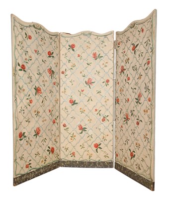 Lot 311 - Provincial Style Painted Canvas Three-Panel...