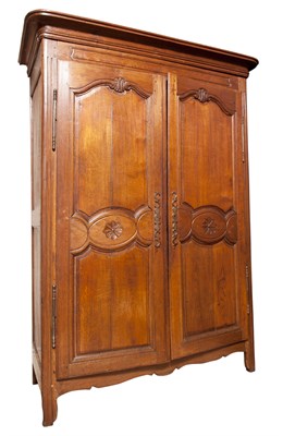 Lot 326 - French Provincial Oak Armoire Height 6 feet 4...