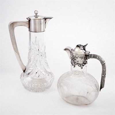 Lot 243 - Two German Silver Mounted Cut Glass Claret...