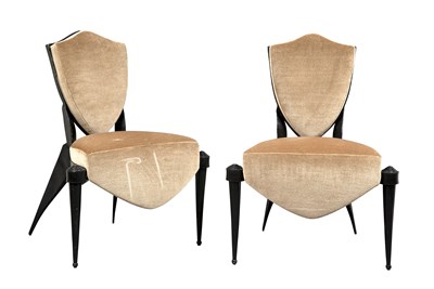Lot 254 - Pair of Andre Dubreuil Upholstered Painted...