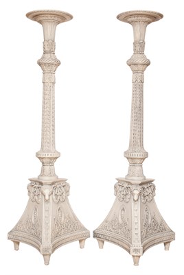 Lot 336 - Pair of Louis XVI Style White Painted...