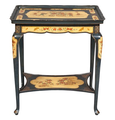 Lot 362 - George II Style Yellow and Green Japanned Tea...
