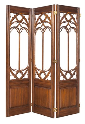 Lot 293 - Gothic Style Mahogany and Glass Six-Panel...