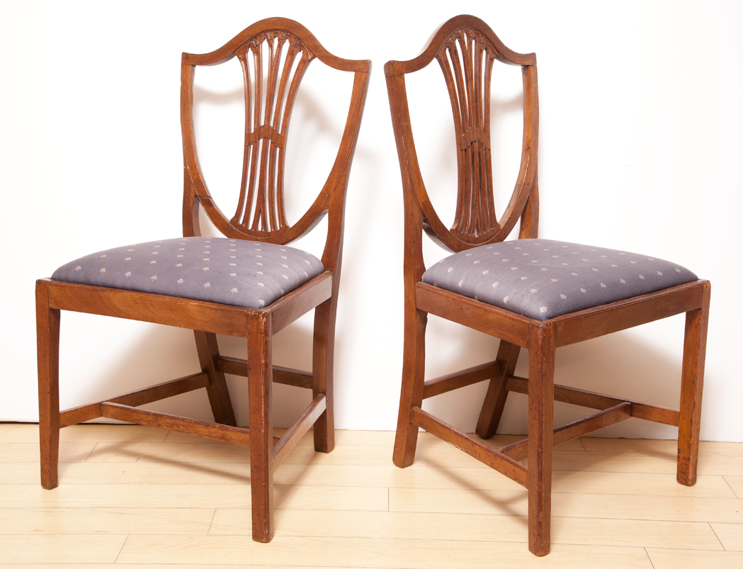 Lot 375 - Pair of George III Style Mahogany Shield Back...