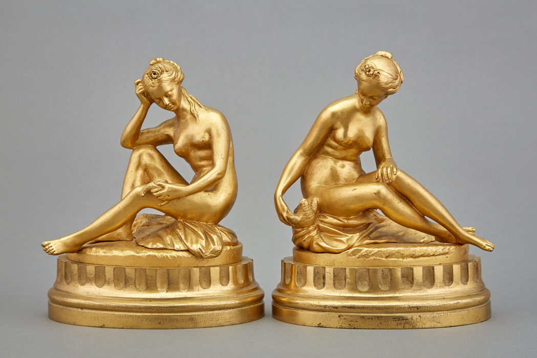 Lot 412 - Pair of Louis XVI Style Gilt-Bronze Figures...