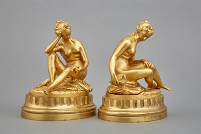 Lot 412 - Pair of Louis XVI Style Gilt-Bronze Figures...