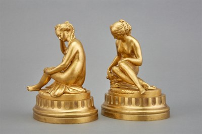 Lot 412 - Pair of Louis XVI Style Gilt-Bronze Figures...