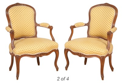 Lot 330 - Set of Four Louis XV Beechwood Fauteuils en...