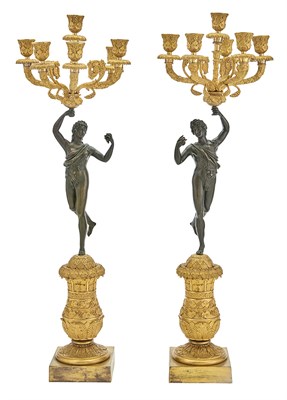 Lot 347 - Pair of Charles X Gilt- and Patinated-Bronze...
