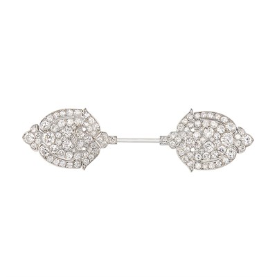Lot 266 - Platinum and Diamond Jabot, Cartier, Paris