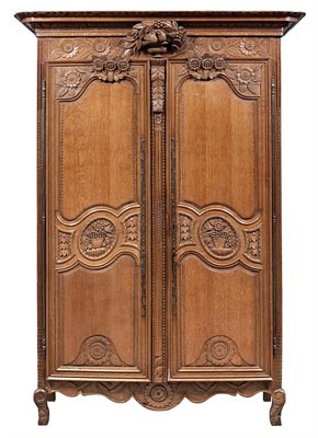 Lot 349 - French Provincial Oak Armoire 18th/19th...