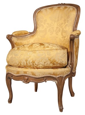 Lot 332 - Louis XV Beechwood Bergère en Cabriolet...