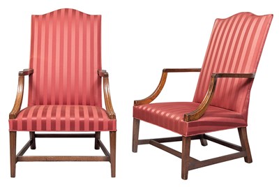 Lot 243 - Assembled Pair of Federal Upholstered Mahogany...