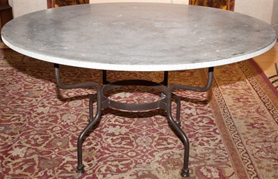 Lot 231 - Stone and Iron Dining Table Of circular form....