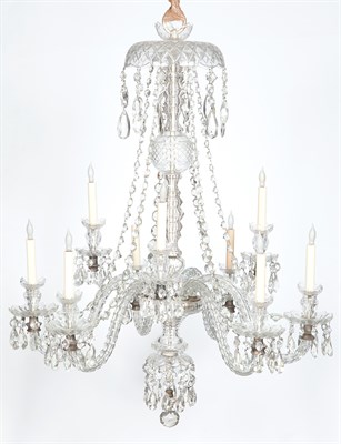 Lot 252 - George III Style Cut Glass Nine-Light...
