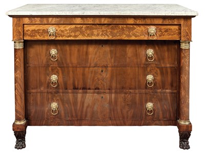 Lot 221 - Classical Gilt-Bronze Mounted Mahogany Chest...