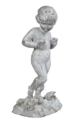 Lot 250 - Lead Fountain Depicting a young girl on a...