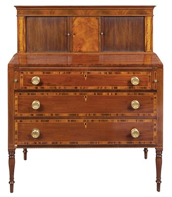 Lot 239 - Federal Inlaid Mahogany Tambour Desk New...