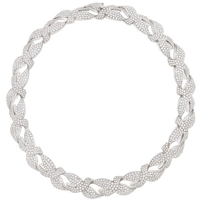 Lot 353 - White Gold and Diamond Necklace