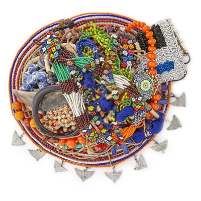 Lot 1676 - Group of Ethnic Bead Necklaces, Bracelets and Fragments