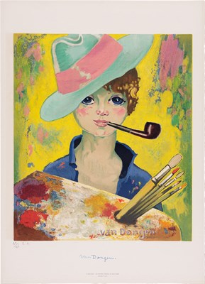 Lot 67 - Kees van Dongen JEAN-MARIE WITH HAT AND PIPE...