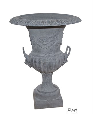 Lot 117 - Pair of Classical Style Cast Iron Campana Form...