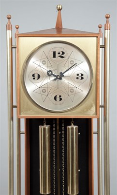 Lot 291 - George Nelson Brass and Walnut Tall Case Clock...