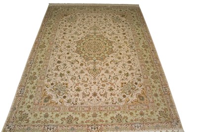Lot 559 - Kurkwool and Silk Tabriz Carpet Northwest Iran,...