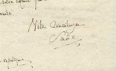 Lot 84 - SADE, DONATIEN ALPHONSE FRANCOIS, Marquis de....