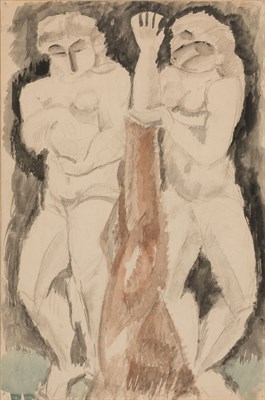 Lot 2072 - Max Weber American, 1881-1961 Two Figures...